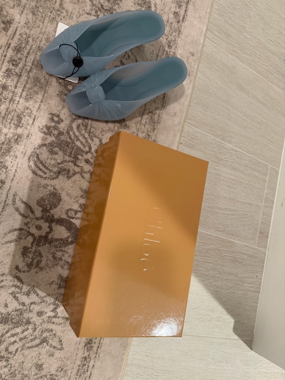 Chloe Light Blue Jelly Mule Heels-NWT size 37 - Picture 4 of 7